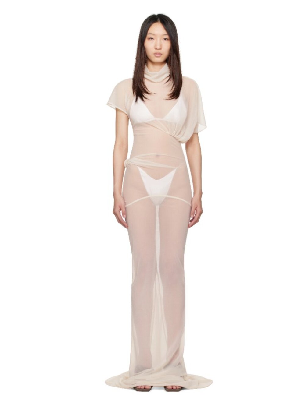 NEW Rick Owens Lilies White Hollywood Lilith Maxi Dress Size IT 42 MSRP $1075